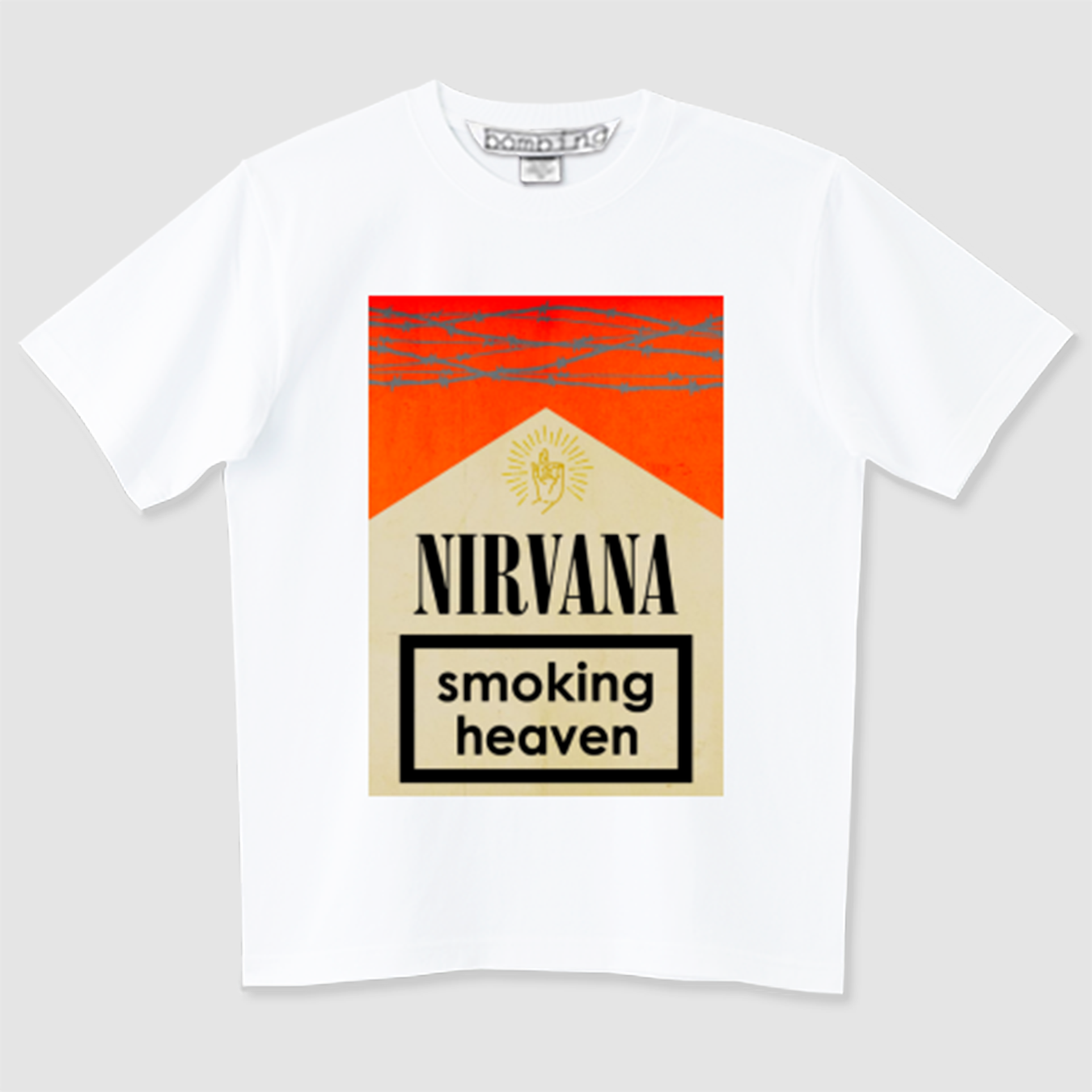 NIRVANA　シガレットジャケット　レトロレッド×シルバー　ホワイトTシャツ【 インクジェット 】