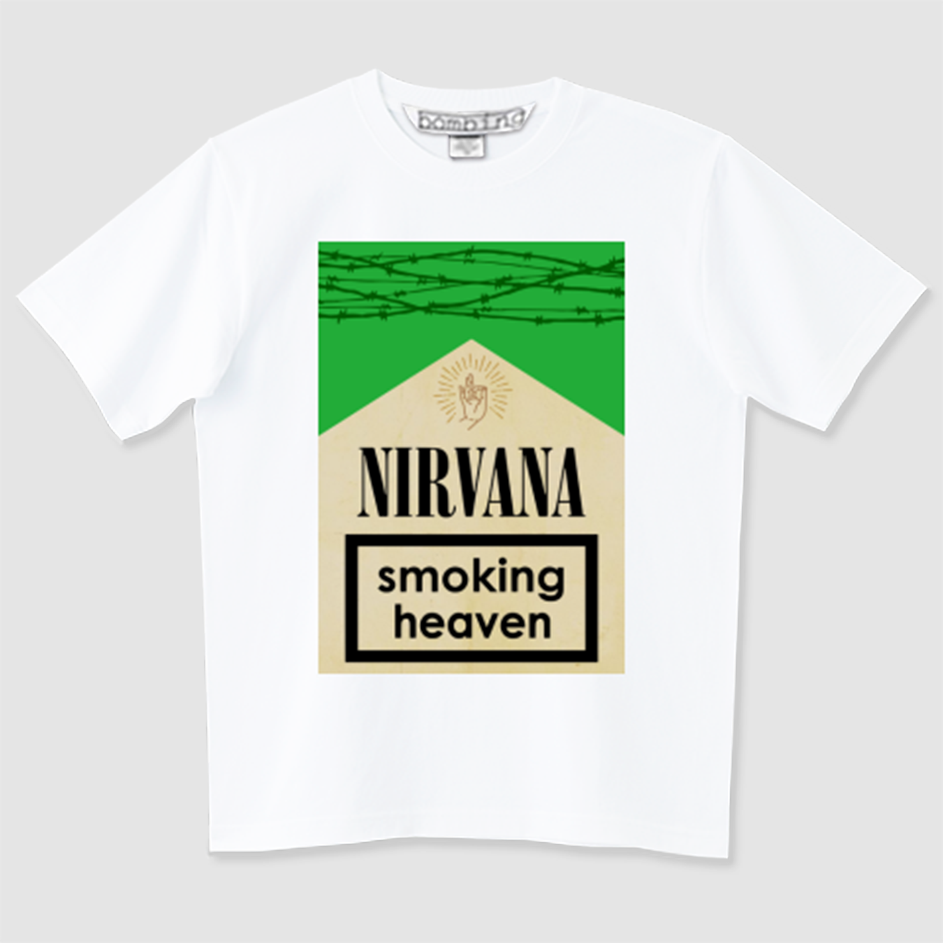 NIRVANA　シガレットジャケット　グリーン×マットグリーン　ホワイトTシャツ【 インクジェット 】