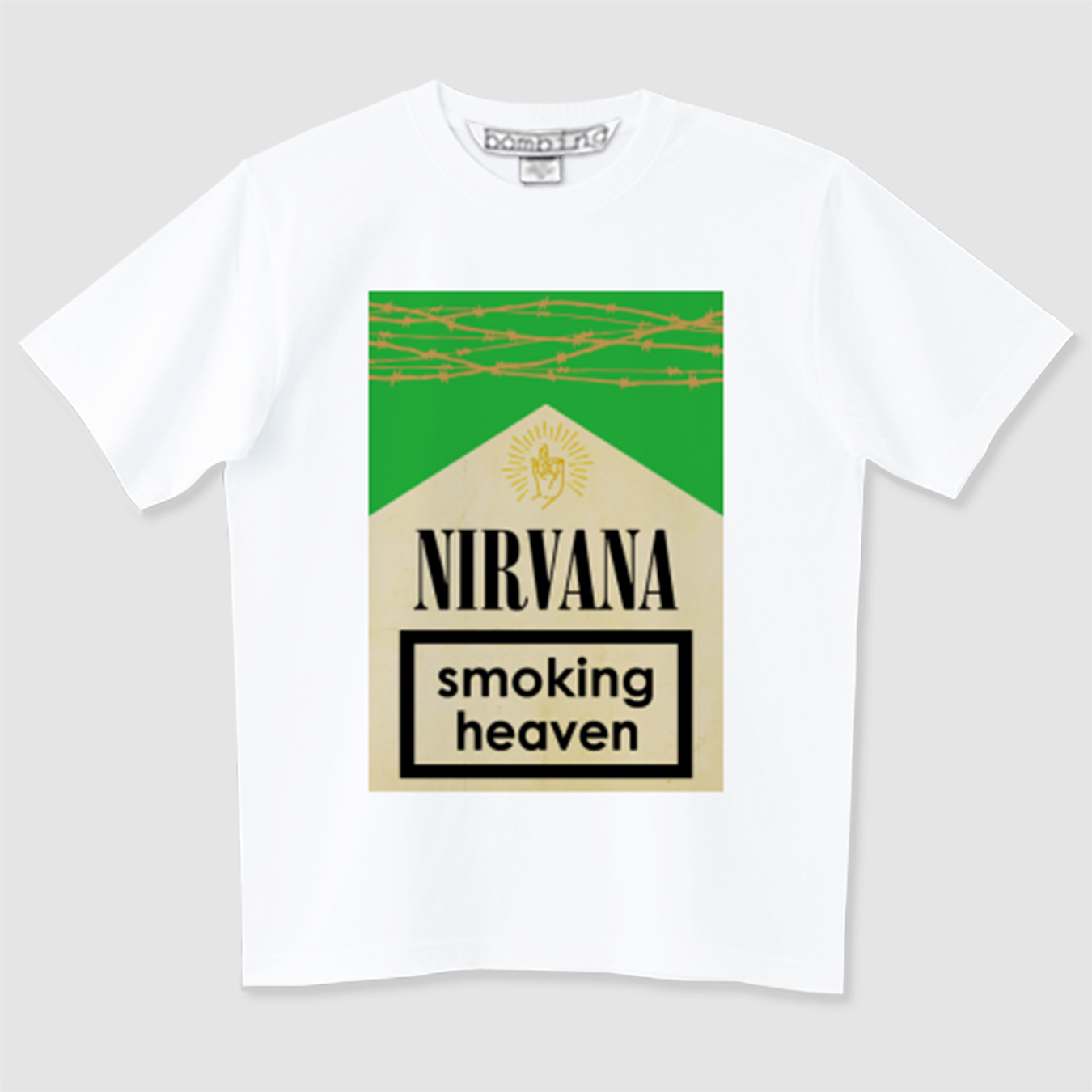 NIRVANA　シガレットジャケット　グリーン×ゴールド　ホワイトTシャツ【 インクジェット 】