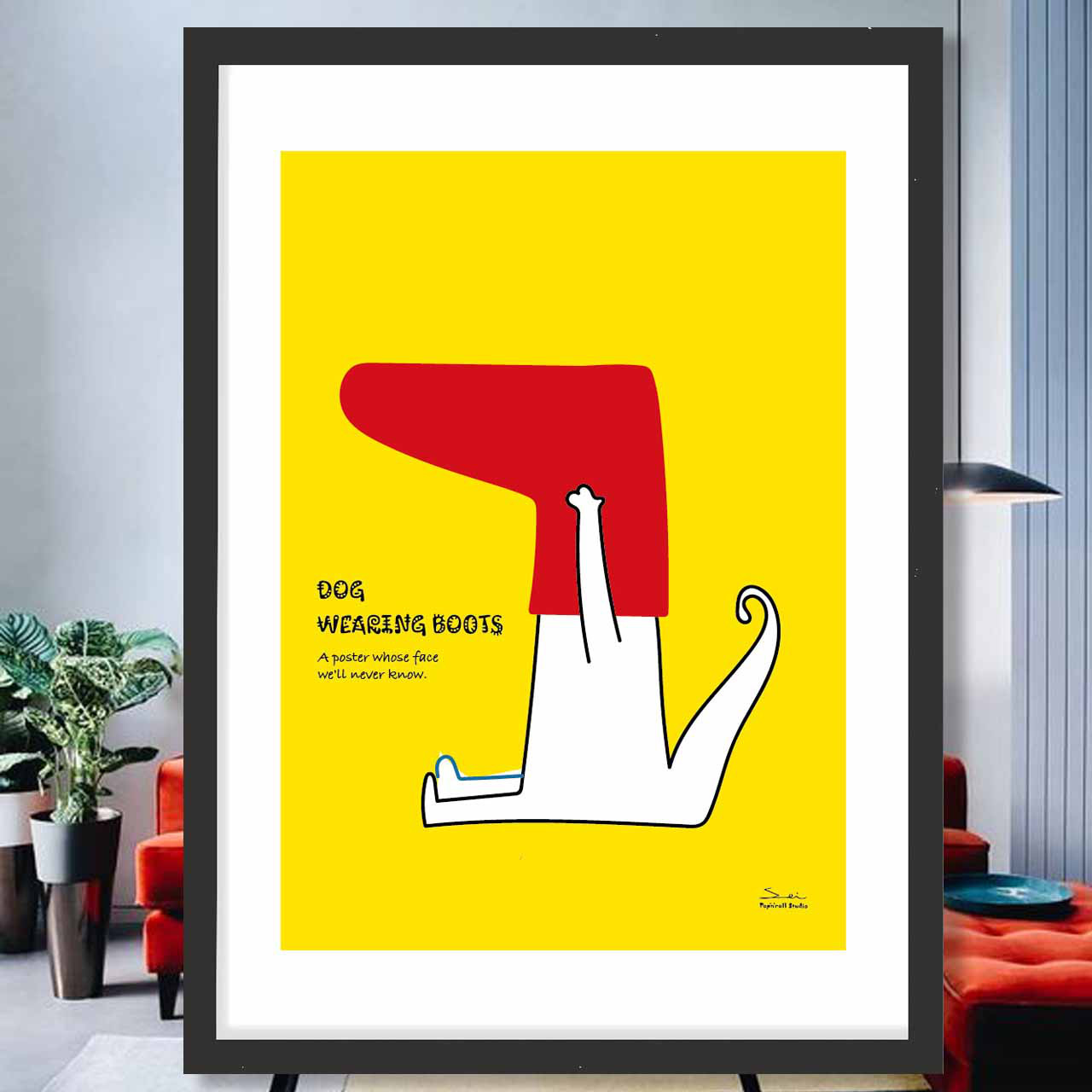 犬だけど・・・　イヌ　お気に入り8000件突破　イラスト　ポスター　A4〜A1　アート  アートポスター　3295