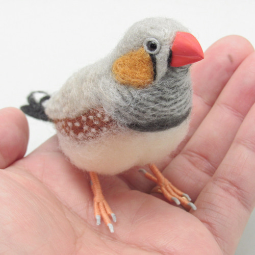 本トリ No.115 キンカチョウ ノーマル 7号 / 羊毛フェルト リアル