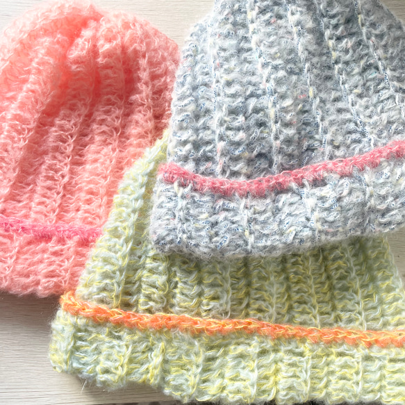 パステルカラーのニット帽 ニット帽・ビーニー neige..knit 通販