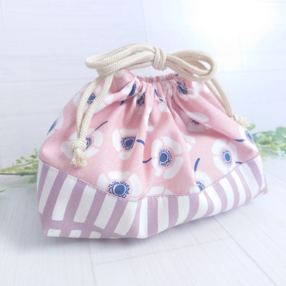 ☆お弁当袋☆ランチ☆巾着袋☆入園グッズ☆入学グッズ☆花柄☆ピンク