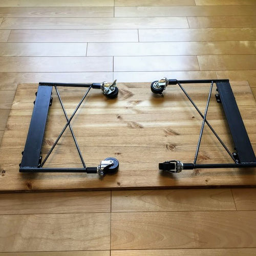 セール☆オーダーメイド 折りたたみダイニングテーブル キャスター付