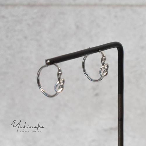 Angelic Knot Ring シルバー925 結び リングピアス P067S ピアス
