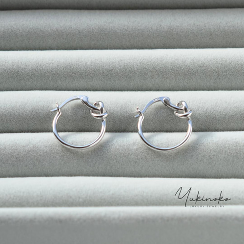 Angelic Knot Ring シルバー925 結び リングピアス P067S ピアス