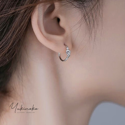 Angelic Knot Ring シルバー925 結び リングピアス P067S ピアス