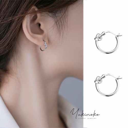 Angelic Knot Ring シルバー925 結び リングピアス P067S ピアス