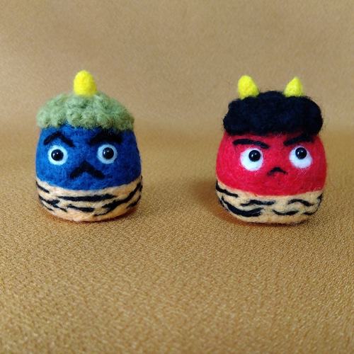 節分セット 赤鬼くんと青鬼くん 羊毛フェルト Nohea-Pua