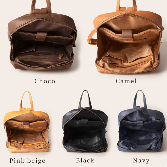 【限時特惠25%折扣】真皮雙肩包，大容量，女款，附電腦隔層，駝色，HAB029-MO 第20張的照片