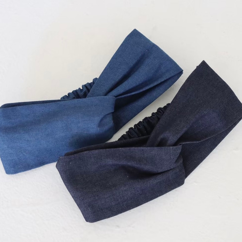 GUCCI ネイビー デニム ヘアバンド 保存袋付き GUCCI ネイビー デニム ヘアバンド 保存袋付き GUCCI デニム風ヘア