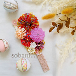 ひな祭り飾り、桃の節句、ハンドメイド、手毬２個付き。 hm-29-30_4.jpg