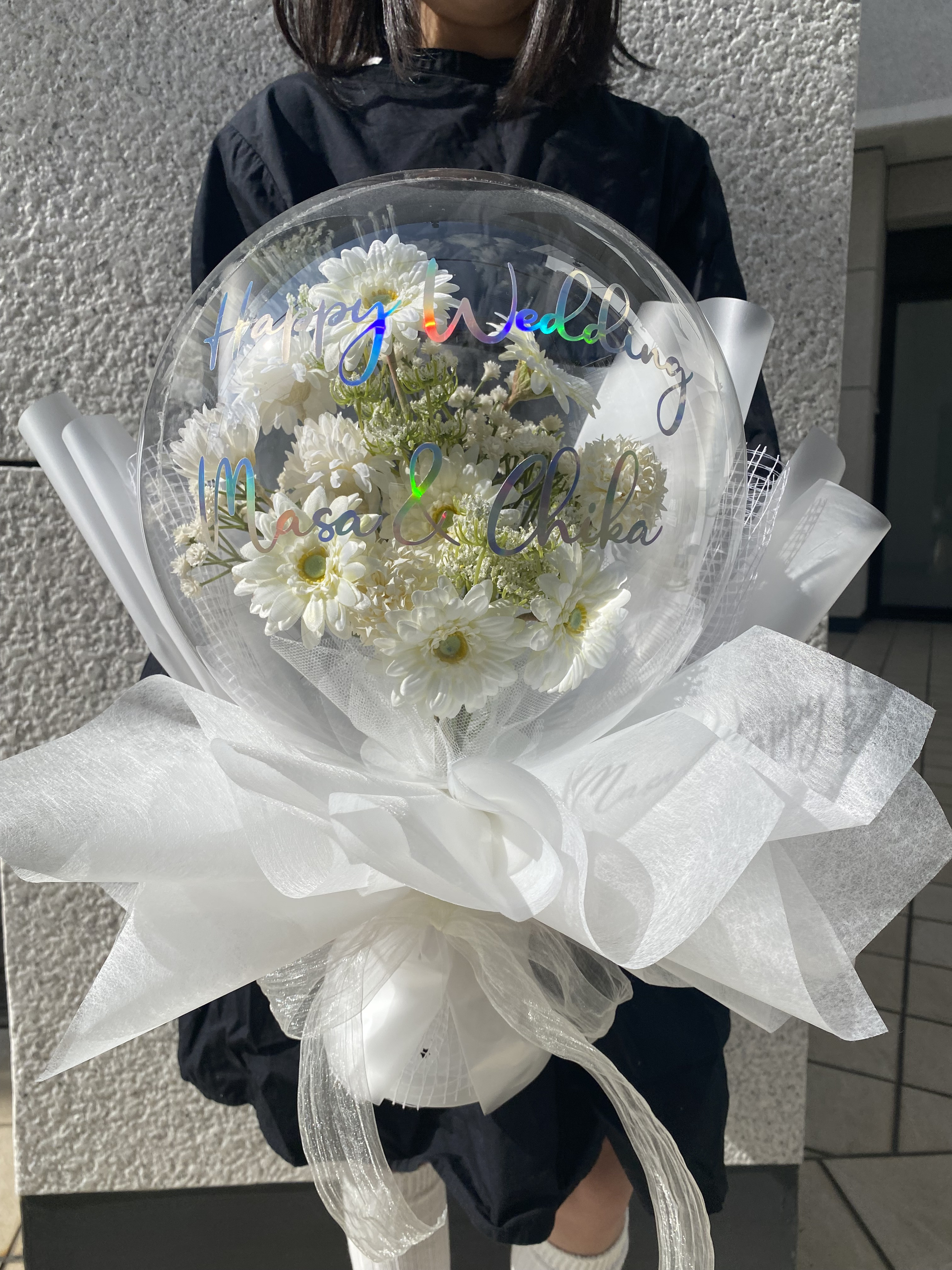 バルーン　フラワー　結婚式電報　など、
