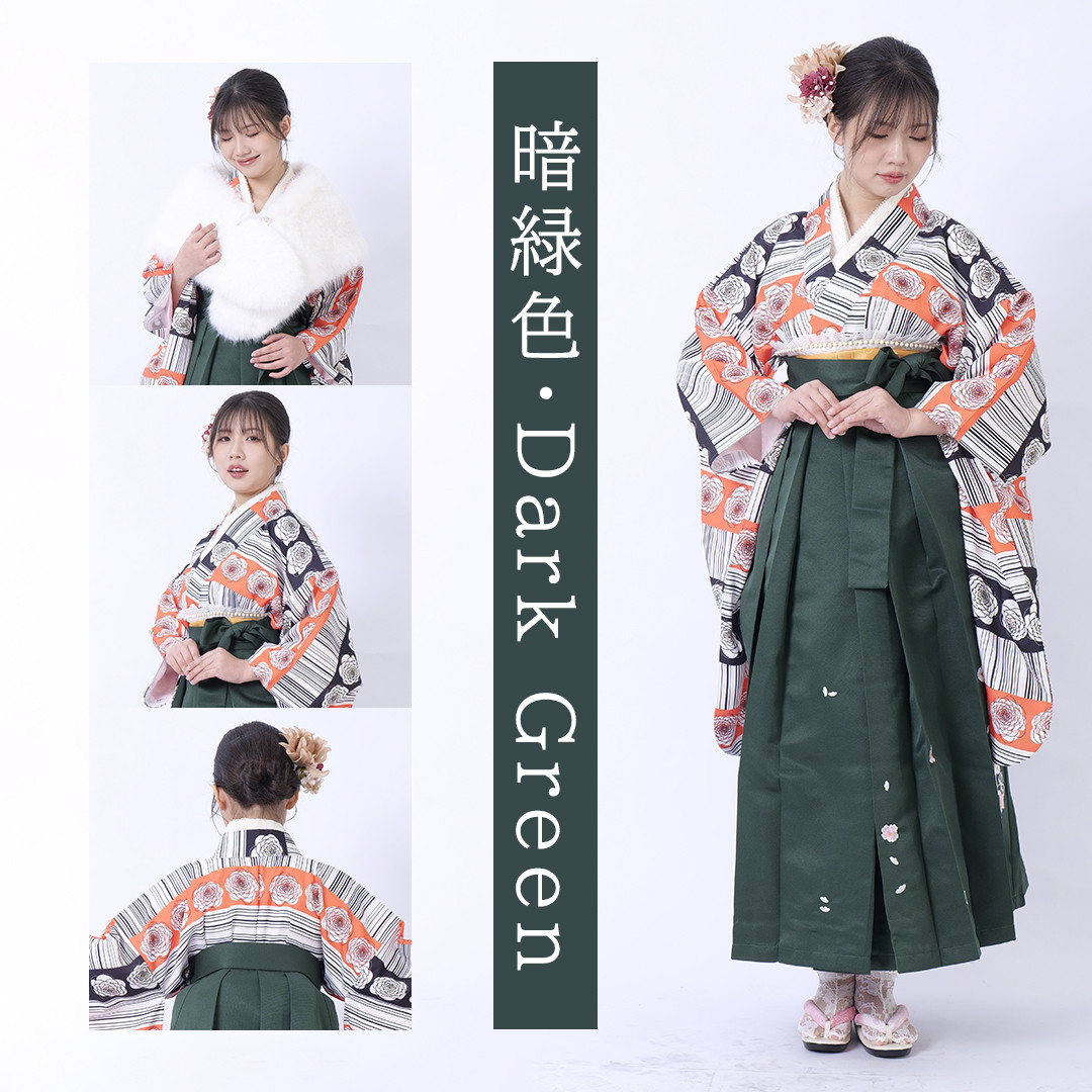 袴3点セット 刺繍タイプ 袴 袴セット 袴 半幅帯 二尺袖 着物 薔薇 卒業式 大学卒業式 高級感