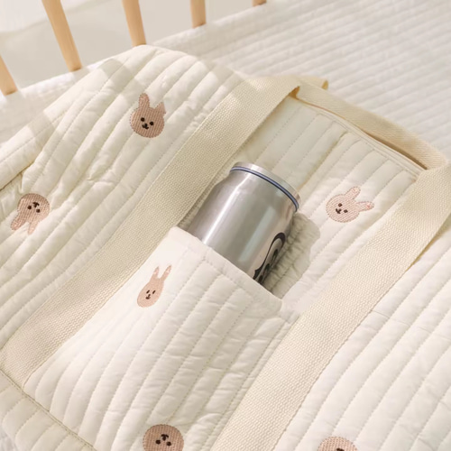 新作！キルティングヌビ刺繍ボストンバッグ 軽量大容量ショルダー