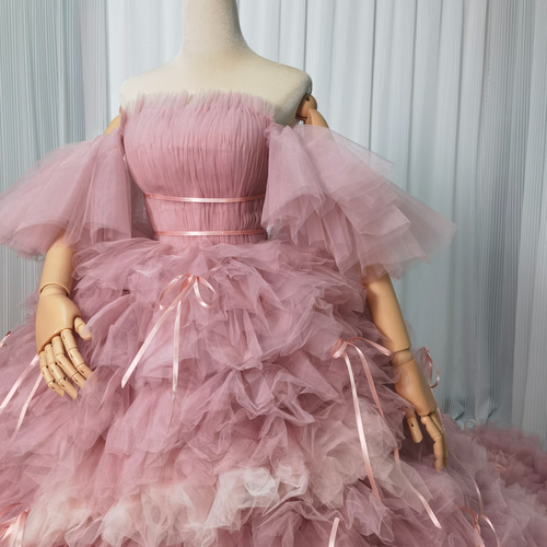 ウェディングドレス(カラードレス・ピンク・モコモコ) ウェディングドレス(カラードレス・ピンク・モコモコ) ウエディング