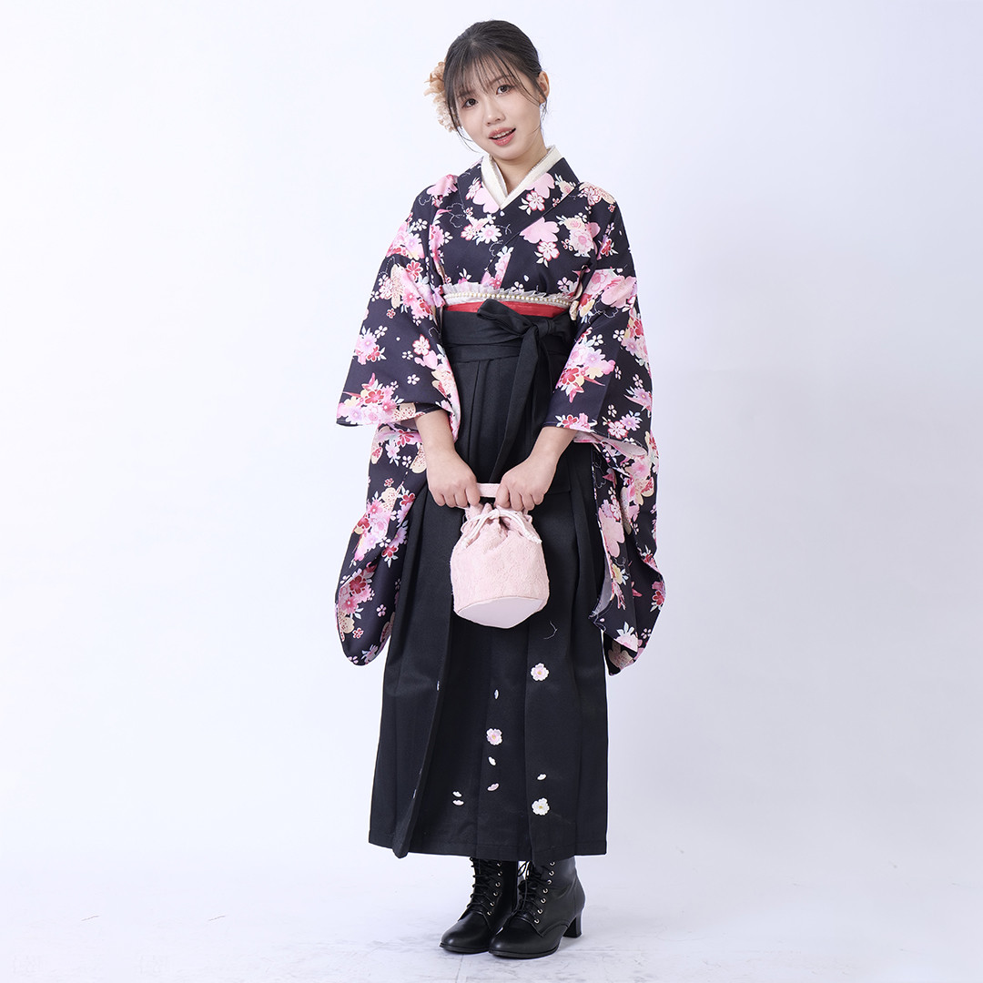 袴3点セット 袴 袴下帯 二尺袖 桜 ストラップ 刺繍入り 卒業式 大学卒業式 着物 和装小物 高級感