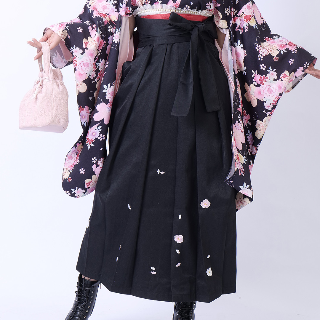 袴3点セット 袴 袴下帯 二尺袖 桜 ストラップ 刺繍入り 卒業式 大学卒業式 着物 和装小物 高級感