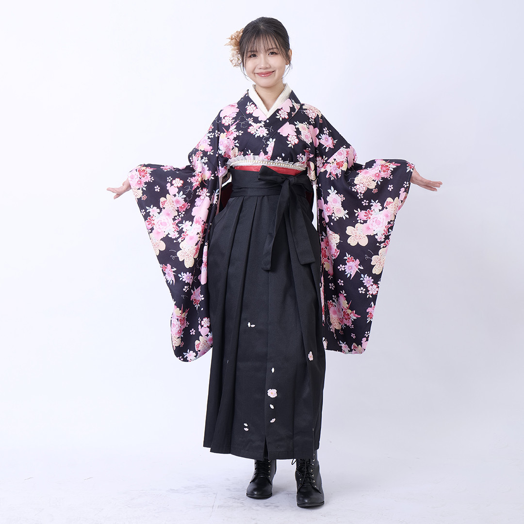 袴3点セット 袴 袴下帯 二尺袖 桜 ストラップ 刺繍入り 卒業式 大学卒業式 着物 和装小物 高級感