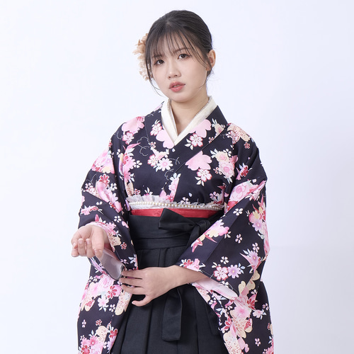 袴3点セット 袴 袴下帯 二尺袖 桜 ストラップ 刺繍入り 卒業式