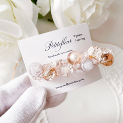 ヘアクリップ 花 パール レジン ゴールド 上品 おしゃれ プレゼント