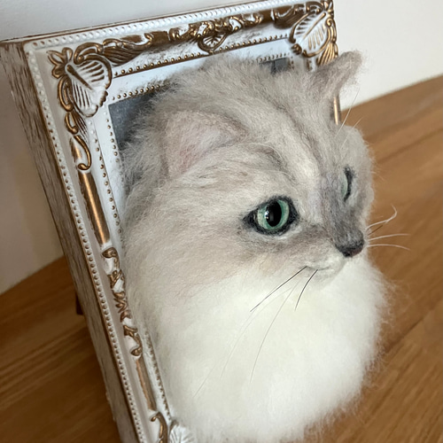 オーダー うちの子 羊毛フェルト フレーム 猫 枠猫 額縁 リアル