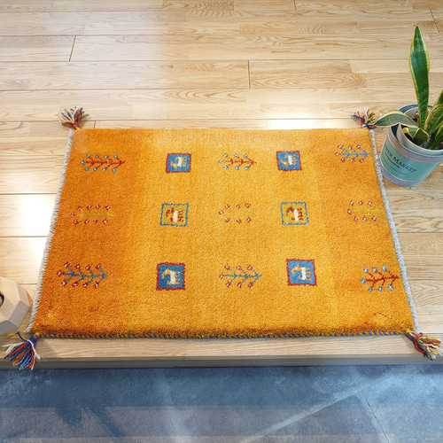 79×52cm 【ペルシャ絨毯 手織りギャッベ】アマレ族ギャッベ 79×52cm 【ペルシャ絨毯 手織りギャッベ】アマレ族ギャッベ