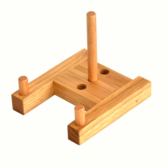 皿立(絵皿立て)ミニ・白(品番001-0243) 木製・熊本県産山栗(やまぐり