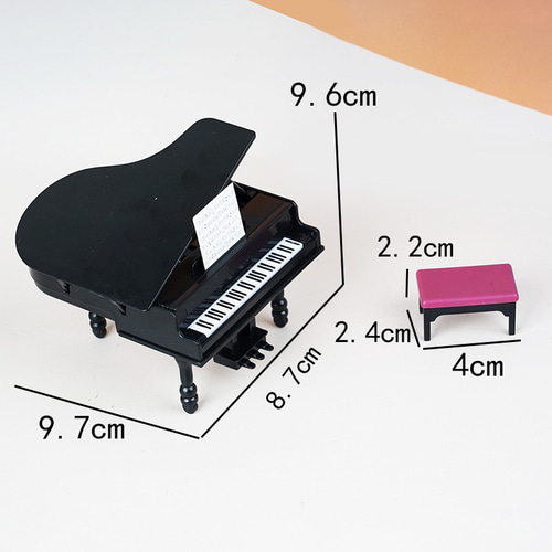 ミニチュア グランドピアノとハープのステージ ドールハウス 注文