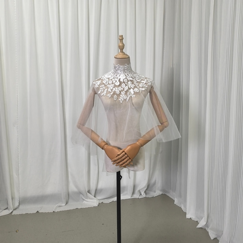 送料無料！トップス ケープ風ボレロ ウエディングドレス ハイネック  