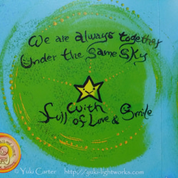 ミニメッセージカード１枚（封筒付）A　同じ空の下皆いつもつながっている 5枚目の画像