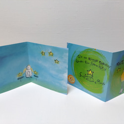 ミニメッセージカード１枚（封筒付）A　同じ空の下皆いつもつながっている 2枚目の画像