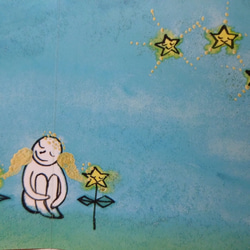 ミニメッセージカード１枚（封筒付）A　同じ空の下皆いつもつながっている 6枚目の画像