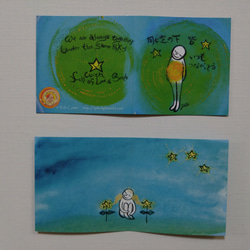 ミニメッセージカード１枚（封筒付）A　同じ空の下皆いつもつながっている 3枚目の画像