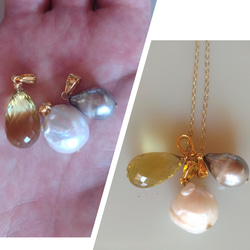 高品質！大粒淡水ドロップパールのピアス/イヤリング 14kgf 卒業式