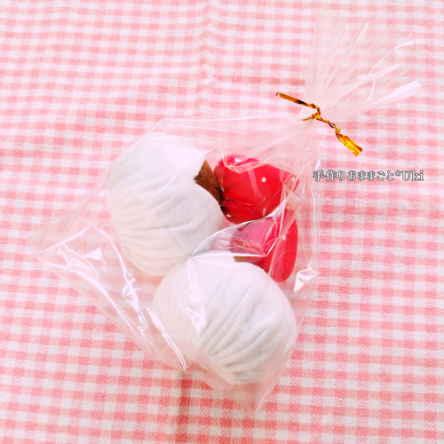 フェルトおままごと 和菓子屋さん♪いちご大福2個セット