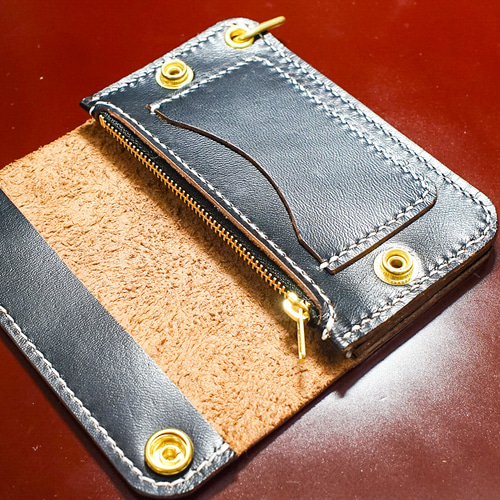 トラッカーウォレットミドル horse leather 馬革 手縫 ホースレザー 長