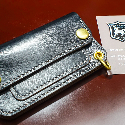 トラッカーウォレットミドル horse leather 馬革 手縫 ホースレザー 長