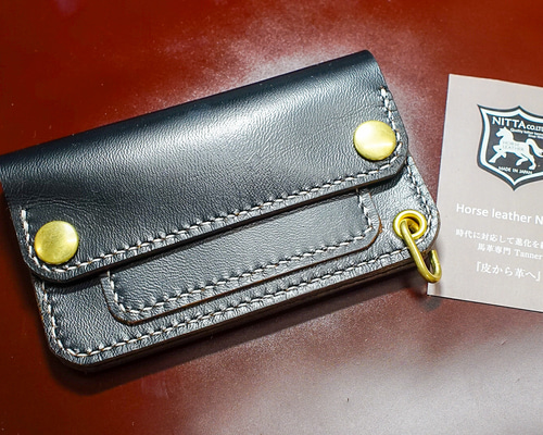 トラッカーウォレットミドル horse leather 馬革 手縫 ホースレザー 長