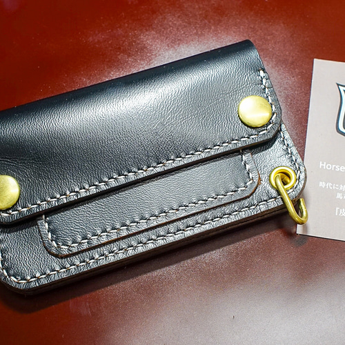 トラッカーウォレットミドル horse leather 馬革 手縫 ホースレザー 長