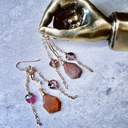 一点物14kgf❤️ハート型バイカラートルマリンとチョコレート系  