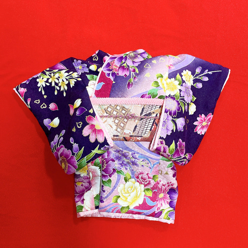 犬の着物✨犬用本格振袖着物 正絹金彩入り 紫 犬服 ペット服