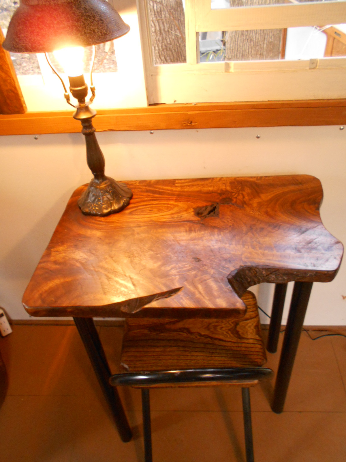 自然形けやきアイアンテーブル　01-14（テーブルのみ）