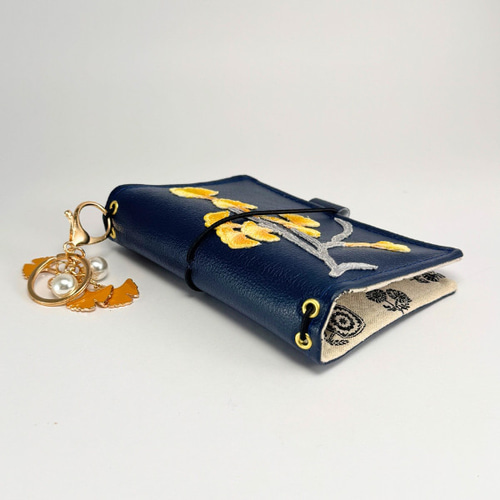 パスポートサイズ トラベラーズノートカバー - ネイビーベジタブル