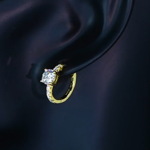 最高級モアサナイトモアッサナイトフープピアス