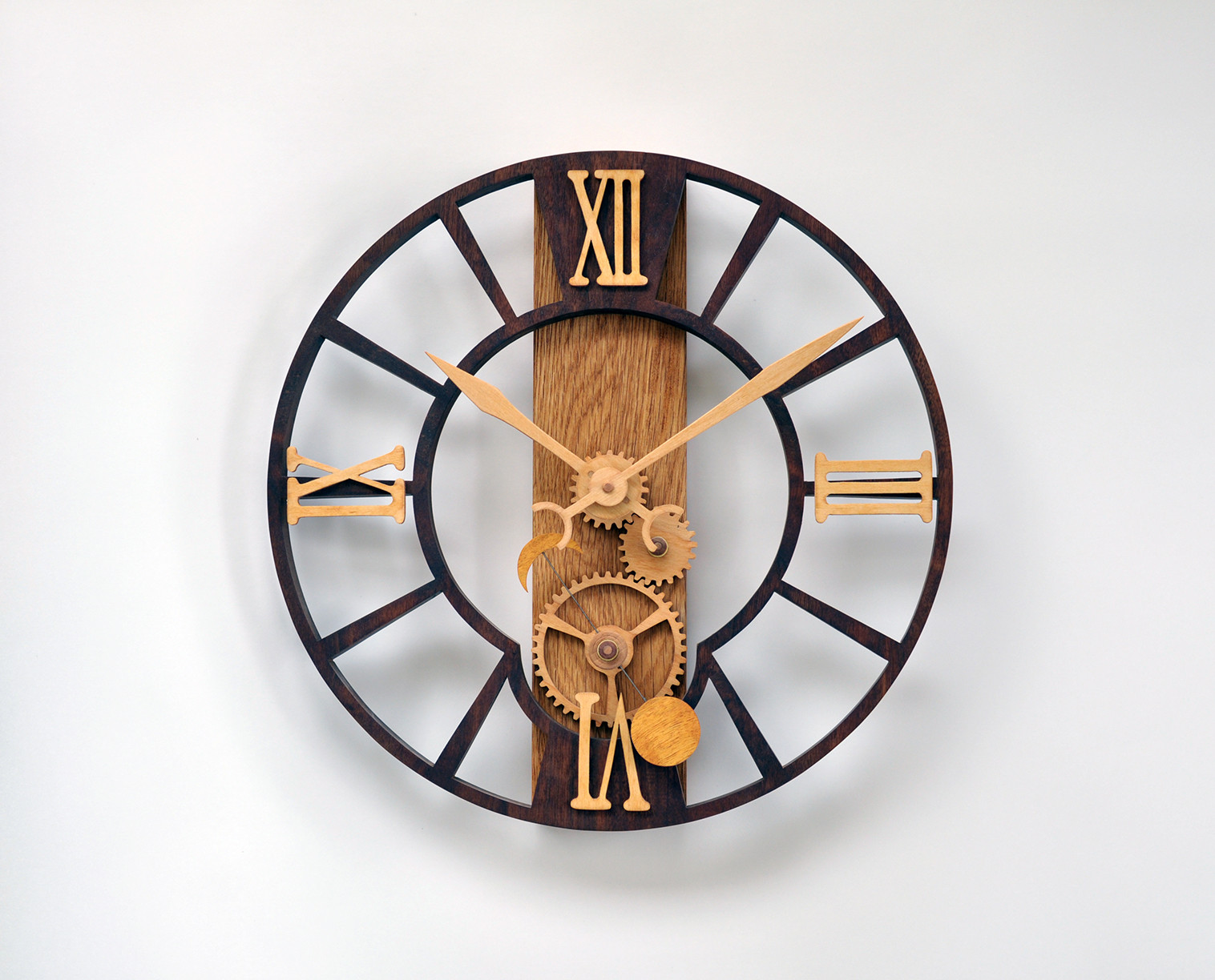 木の時計　ラウンド（ムーンフェーズ）