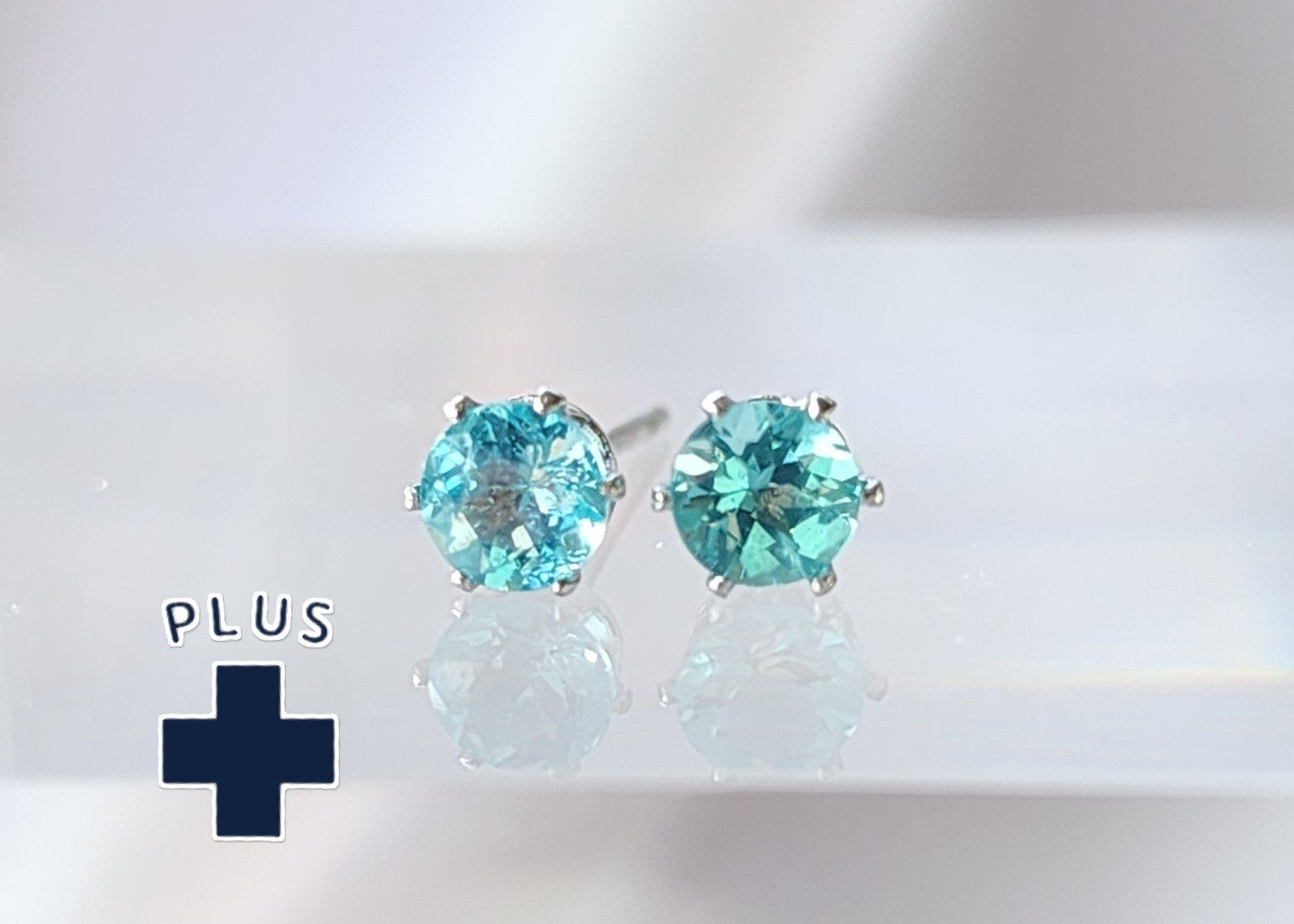 ◆宝石品質◆アパタイトの一粒ピアス/４ｍｍ/送料無料（P-0016）