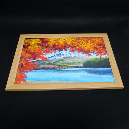 油絵 油彩 油彩画 絵 絵画【富士山と紅葉】 油絵 油彩 油彩画 絵 絵画 【富士山と紅葉】 絵画 HR 通販 18773684