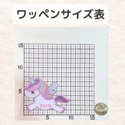 ユニコーン お名前ワッペン 約7.5cm×10cm その他入園グッズ mio 通販