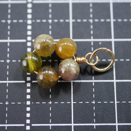 14KGF】レインボートルマリン の大人可愛いペンダントトップ 716